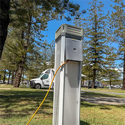 Caravan park pedestals