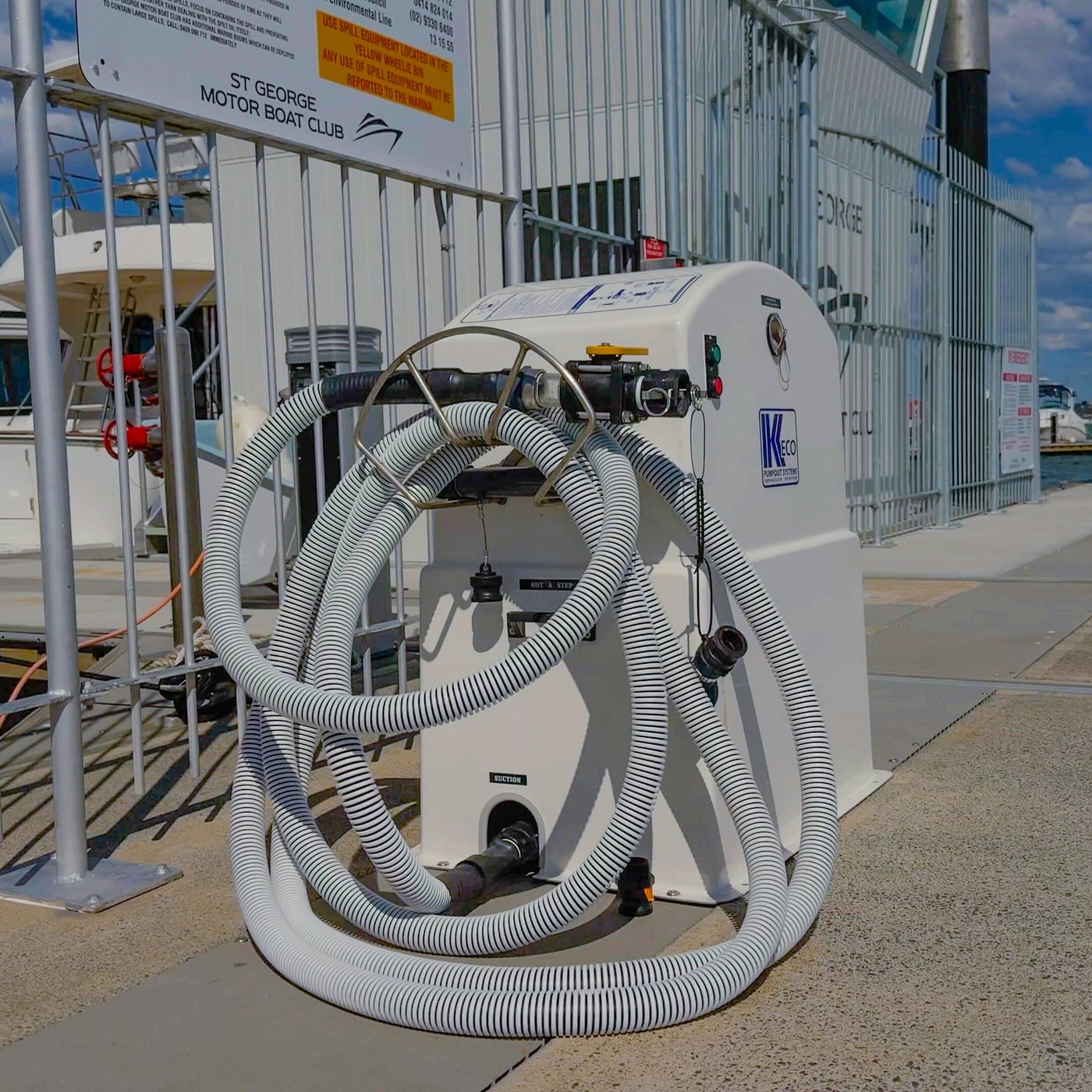 KECO pump-out station at St George Motor Boat Club marina